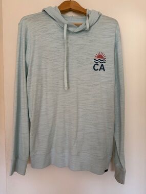 NWOT - Faherty Pale Blue Slub Hooded Long-Sleeve Large